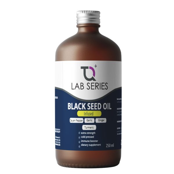 infused turmeric Black Seed Oil + Garlic, Turmeric, Cayenne Pepper, and Ginger
